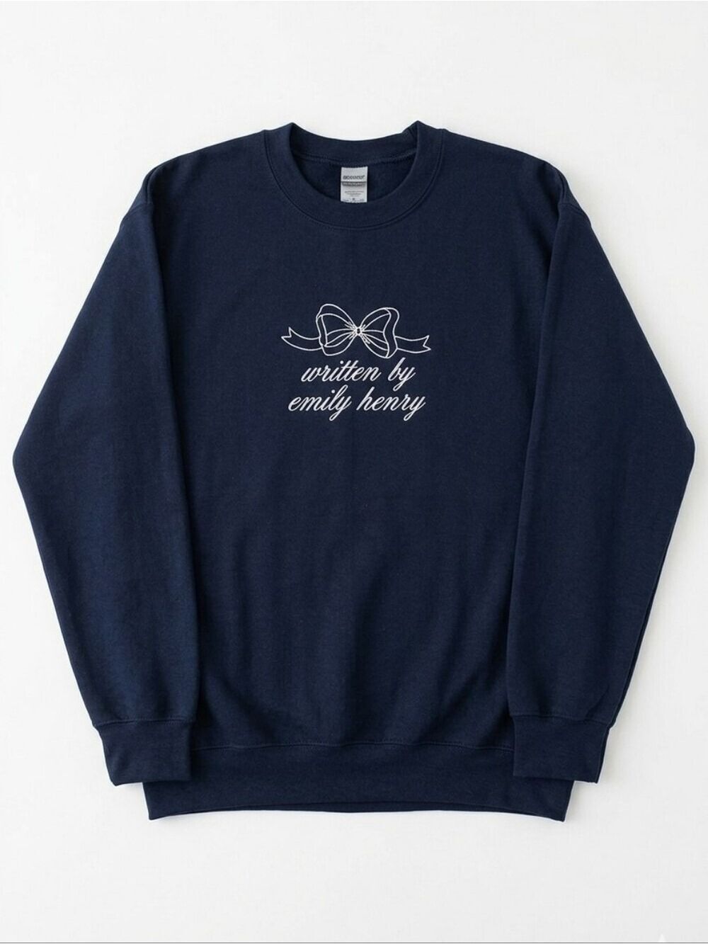 Size Medium Navy Written by Em Hen Crewneck, Emily Henry, Romance NWOT